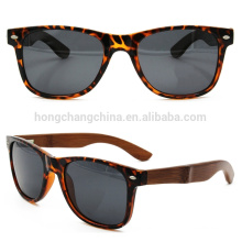 clear plastic frame with bamboo print arms,bamboo sunglasses 2016